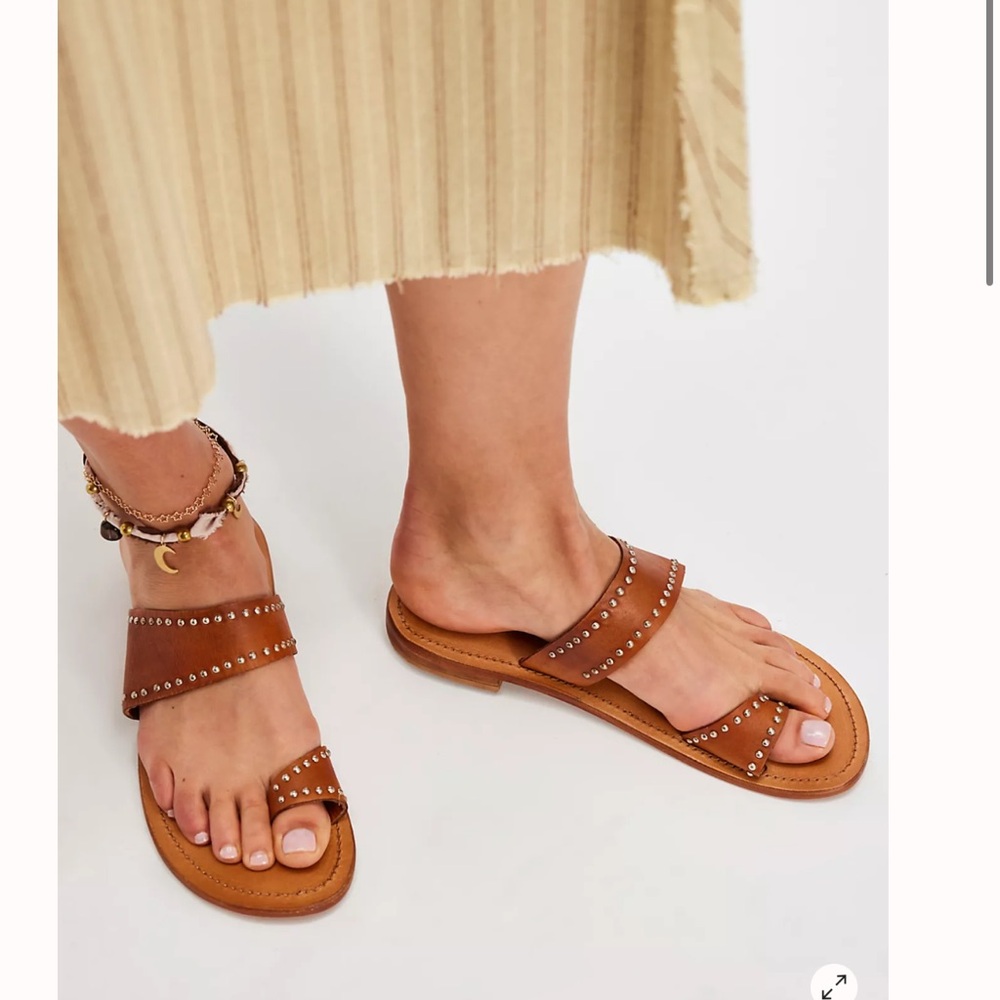 Free People cognac studded sandals
